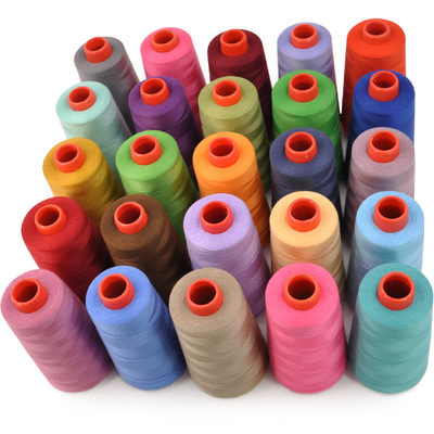 در انبار رشته های پلی استر Hilos De Coser رنگ جامد رنگ آمیزی شده 100٪ رشته پلی استر 40/2 رشته دوخت پلی استر