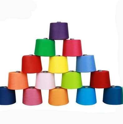 رنگ ها 100٪ پلی استر رنگ شده نخ ریسیده شده 20/2، 30/2، 40/2 برای بافندگی و خیاطی