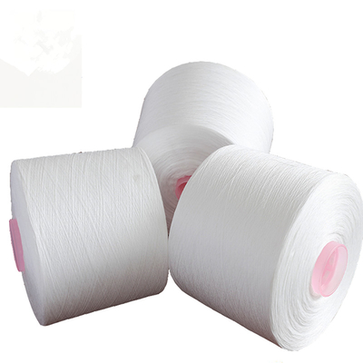 خام سفید 20s، 30s، 40s، 402 202 302 100٪ پلی استر حلقه ی رشته ای برای بافتن