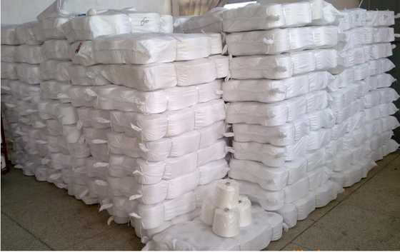 ۴۰/۳ پارچه خام سفید ۱۰۰٪ پلی استر برای رشته دوخت