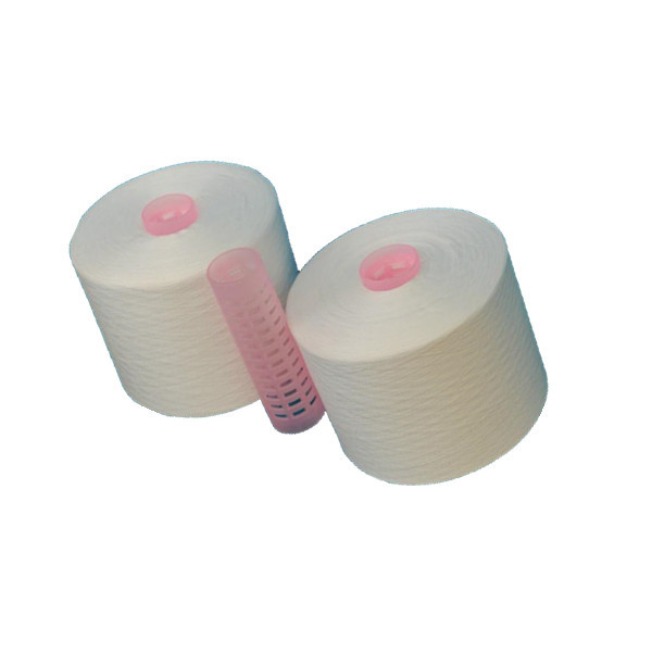 لوله رنگ آمیزی سفید خام 40/2 40/3 20/2 از نوع رشته حلقه ای 100٪ پلی استر است